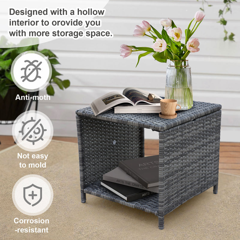 5 Pieces Wicker Patio Furniture Set Outdoor Patio Chairs With Ottomans Conversation Furniture
